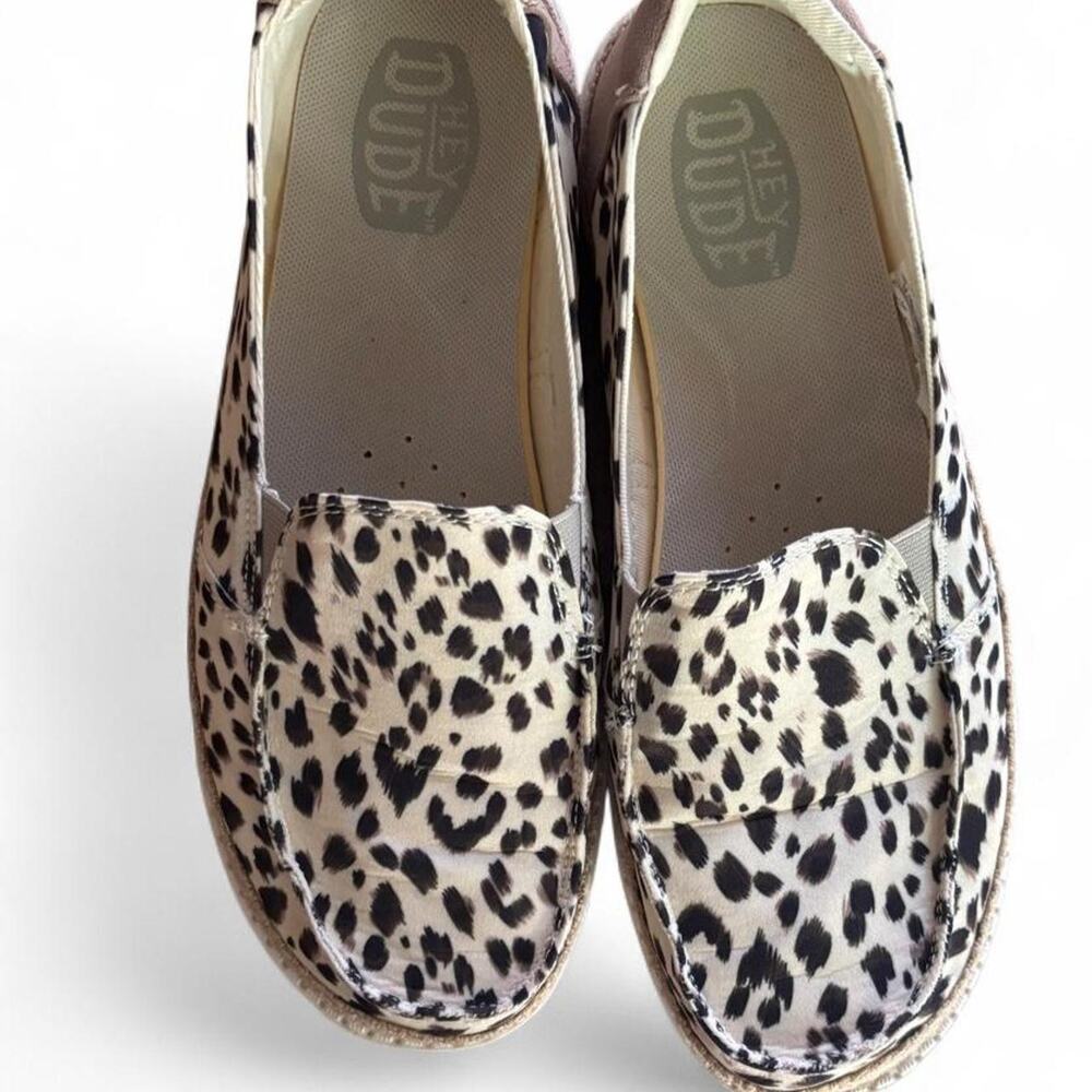 Hey Dude Lena Angora Leopard Print Espadrille Loafers Women’s Size W9